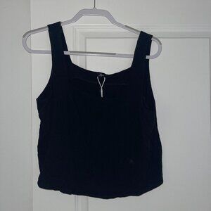Black Square Neck Tank Top